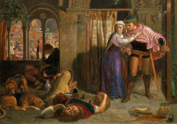 La huida de Madeline y Porphyro durante la embriaguez de la fiesta (La víspera de San Agustín)